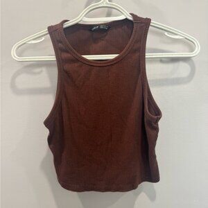 Brown Cropped Tank Top